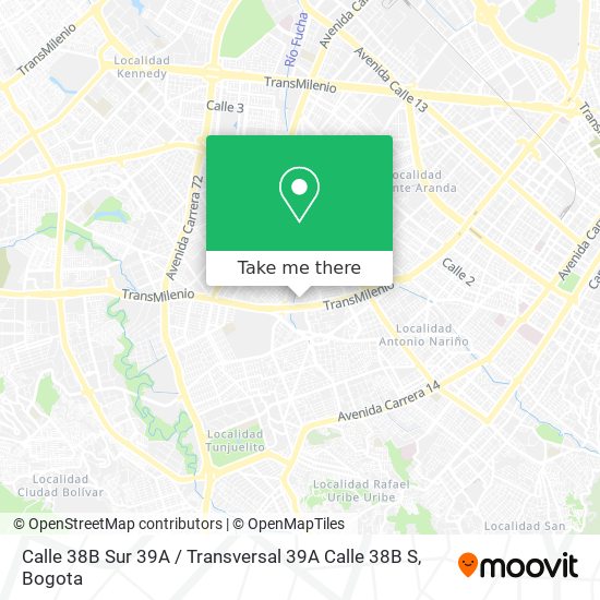 Calle 38B Sur 39A / Transversal 39A Calle 38B S map