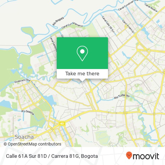 Mapa de Calle 61A Sur 81D / Carrera 81G