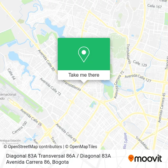 Mapa de Diagonal 83A Transversal 86A / Diagonal 83A Avenida Carrera 86