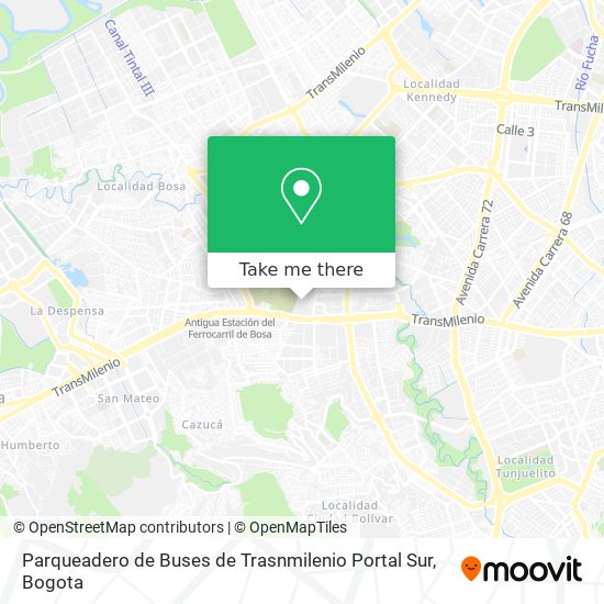 Parqueadero de Buses de Trasnmilenio Portal Sur map