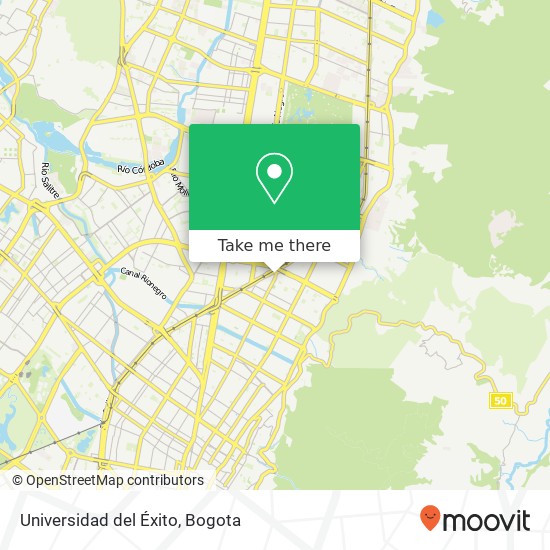 Universidad del Éxito map