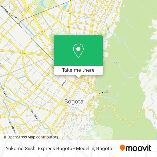 Mapa de Yokomo Sushi Express Bogotá - Medellín