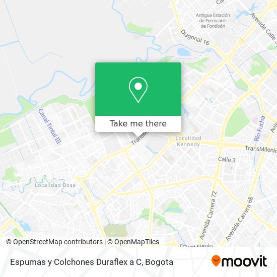 Mapa de Espumas y Colchones Duraflex a C