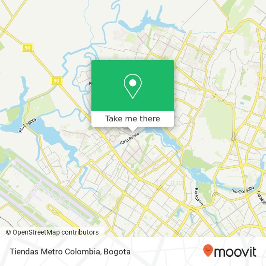 Tiendas Metro Colombia map