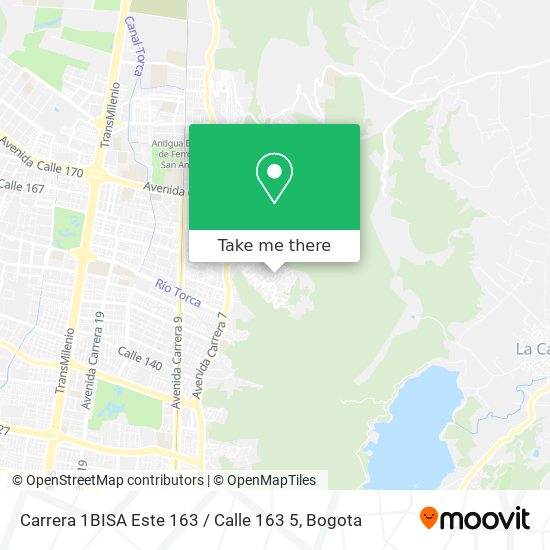 Carrera 1BISA Este 163 / Calle 163 5 map