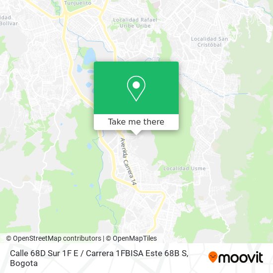 Calle 68D Sur 1F E / Carrera 1FBISA Este 68B S map