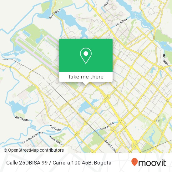 Mapa de Calle 25DBISA 99 / Carrera 100 45B