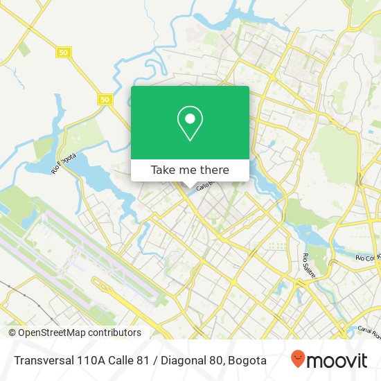 Transversal 110A Calle 81 / Diagonal 80 map