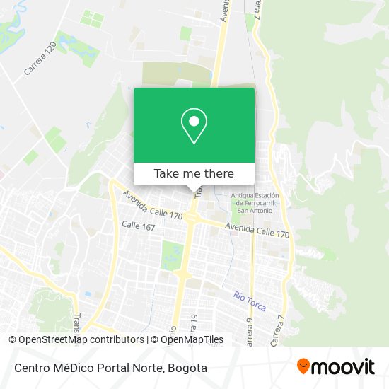 Mapa de Centro MéDico Portal Norte