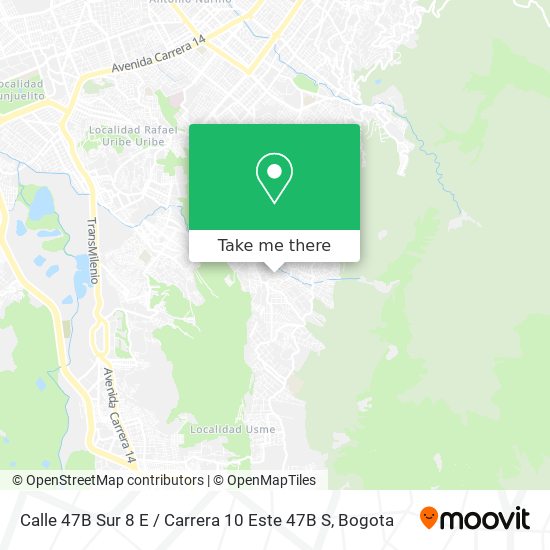 Calle 47B Sur 8 E / Carrera 10 Este 47B S map