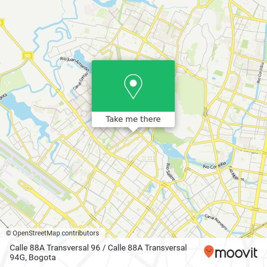 Mapa de Calle 88A Transversal 96 / Calle 88A Transversal 94G