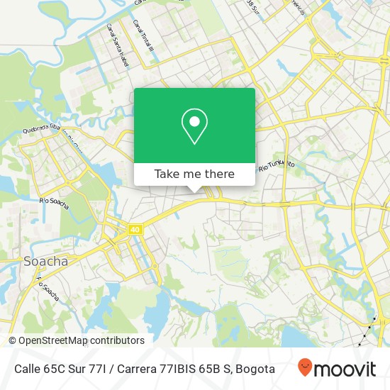 Mapa de Calle 65C Sur 77I / Carrera 77IBIS 65B S