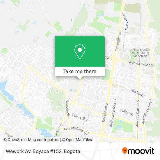Mapa de Wework Av. Boyaca #152