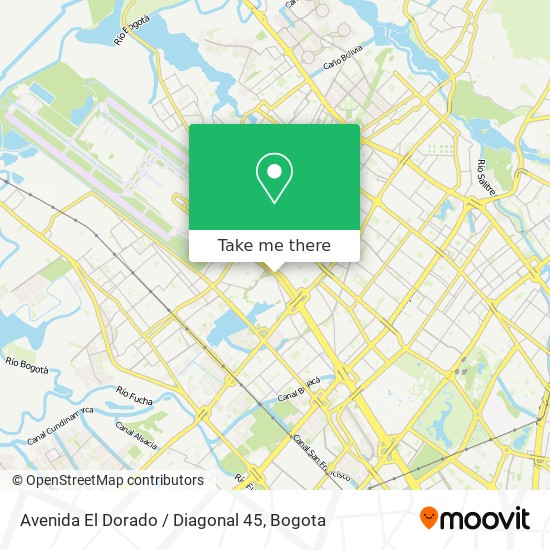 Avenida El Dorado / Diagonal 45 map