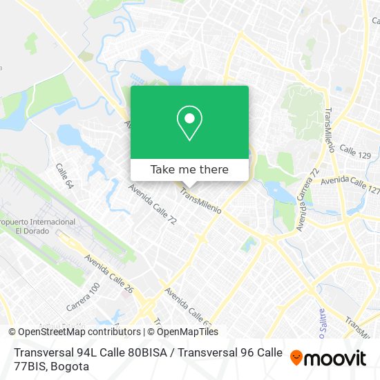 Mapa de Transversal 94L Calle 80BISA / Transversal 96 Calle 77BIS