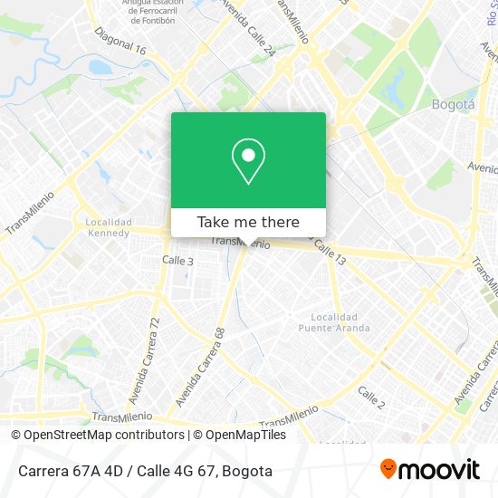 Mapa de Carrera 67A 4D / Calle 4G 67