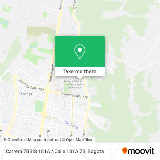 Carrera 7BBIS 181A / Calle 181A 7B map