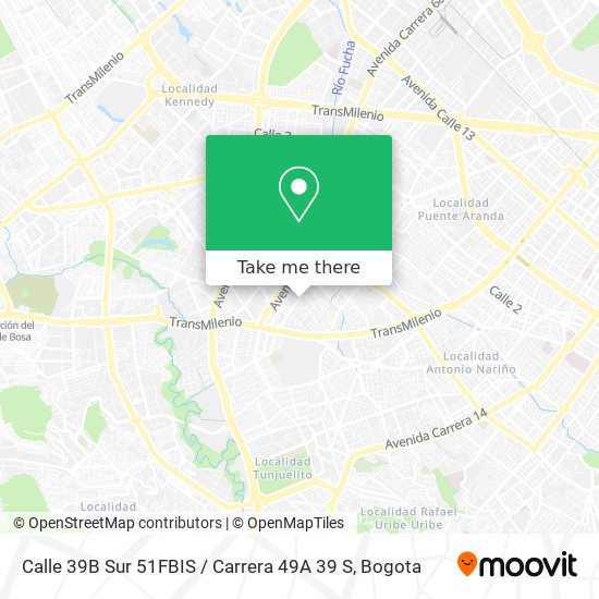 Mapa de Calle 39B Sur 51FBIS / Carrera 49A 39 S