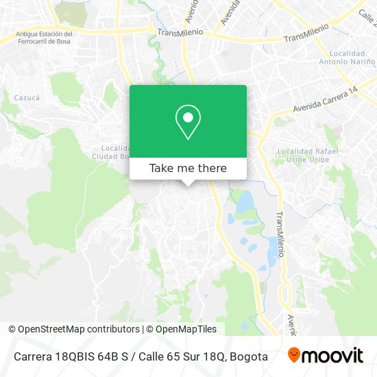 Mapa de Carrera 18QBIS 64B S / Calle 65 Sur 18Q