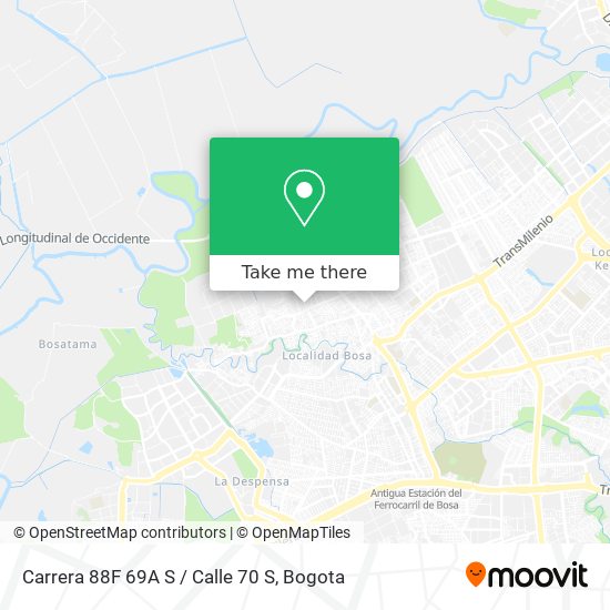 Mapa de Carrera 88F 69A S / Calle 70 S