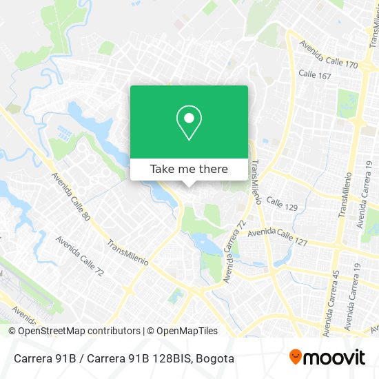 Mapa de Carrera 91B / Carrera 91B 128BIS