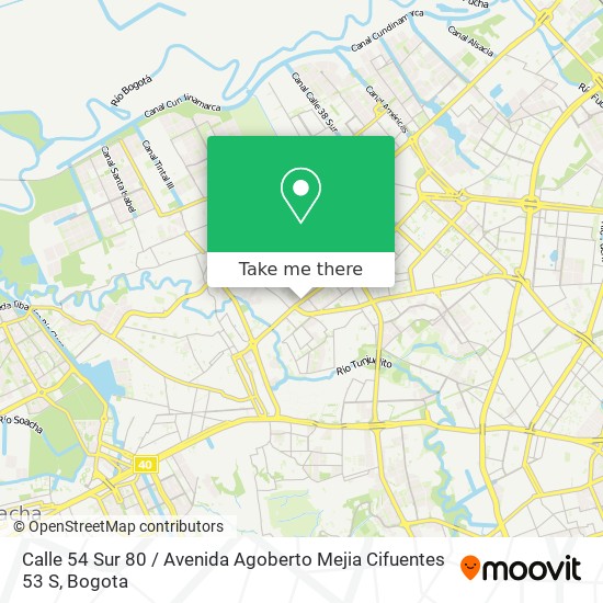 Calle 54 Sur 80 / Avenida Agoberto Mejia Cifuentes 53 S map