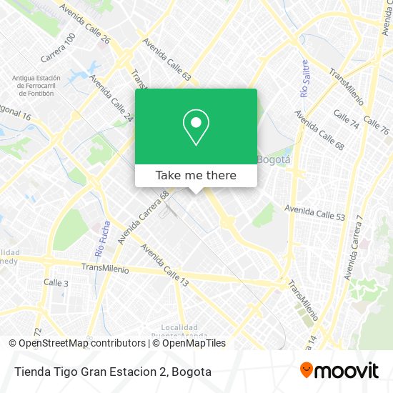 Mapa de Tienda Tigo Gran Estacion 2