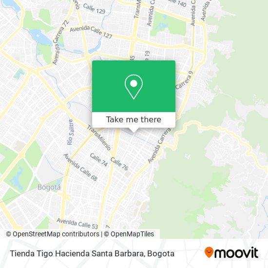 Mapa de Tienda Tigo Hacienda Santa Barbara