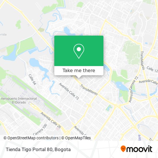 Mapa de Tienda Tigo Portal 80