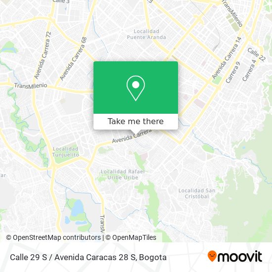 Mapa de Calle 29 S / Avenida Caracas 28 S