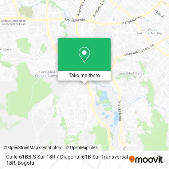 Calle 61BBIS Sur 18R / Diagonal 61B Sur Transversal 18R map