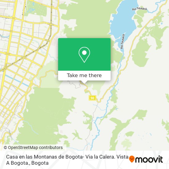 Casa en las Montanas de Bogota- Via la Calera. Vista A Bogota. map