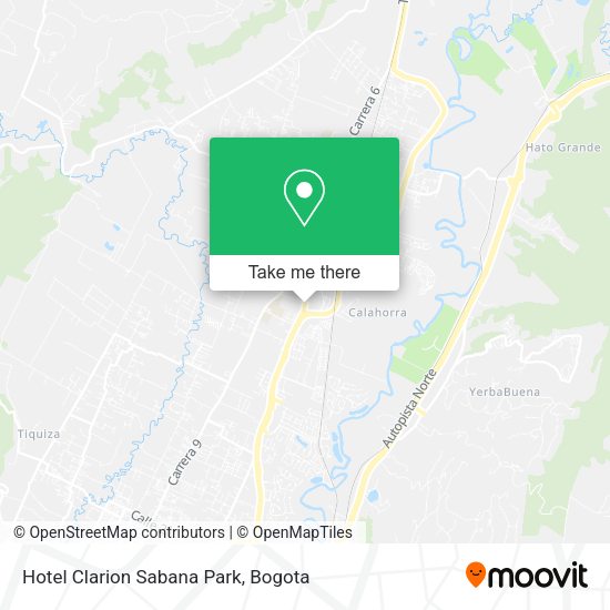 Hotel Clarion Sabana Park map