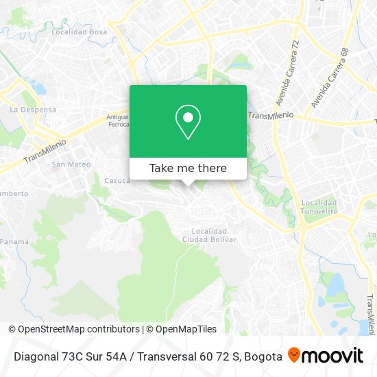 Mapa de Diagonal 73C Sur 54A / Transversal 60 72 S