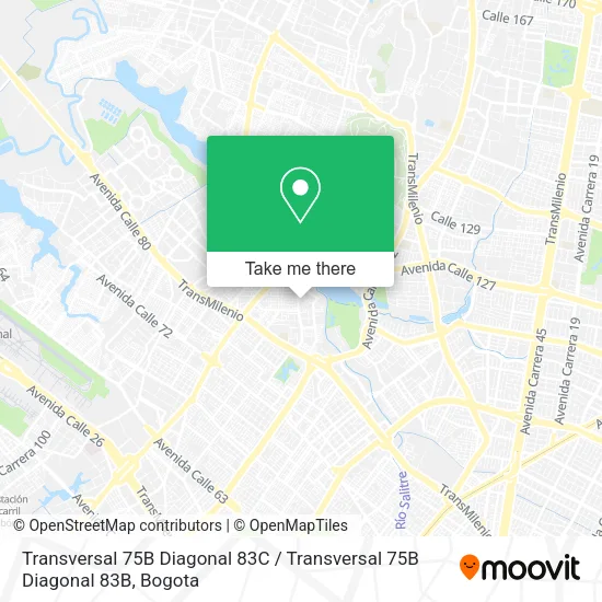 Mapa de Transversal 75B Diagonal 83C / Transversal 75B Diagonal 83B