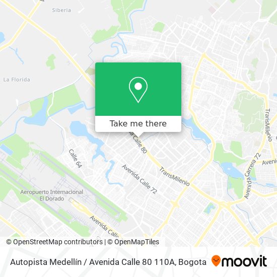 Mapa de Autopista Medellín / Avenida Calle 80 110A