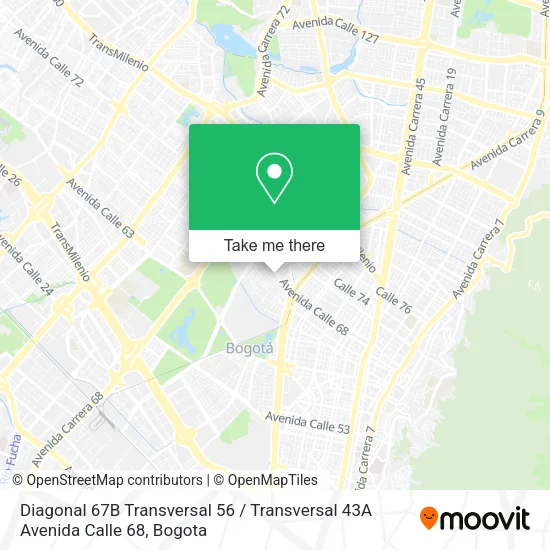 Diagonal 67B Transversal 56 / Transversal 43A Avenida Calle 68 map