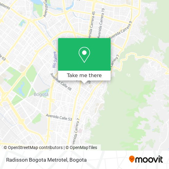 Radisson Bogota Metrotel map