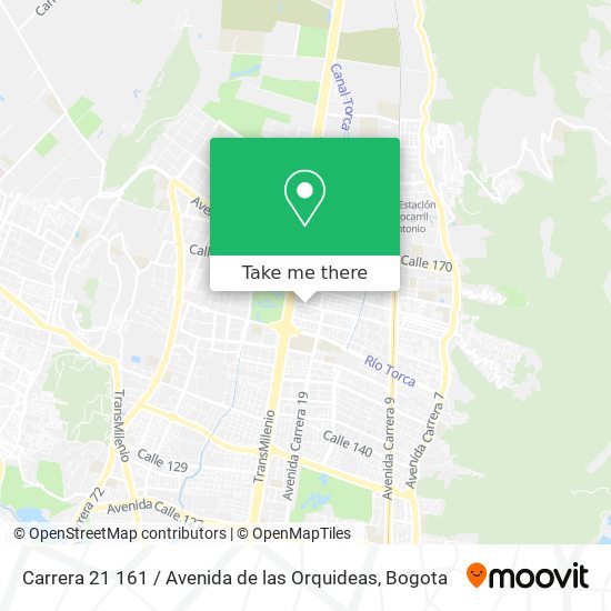 Mapa de Carrera 21 161 / Avenida de las Orquideas