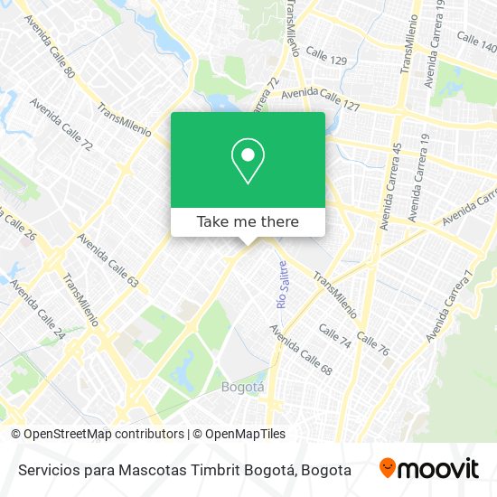 Servicios para Mascotas Timbrit Bogotá map