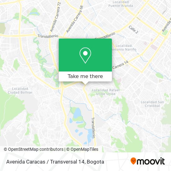 Avenida Caracas / Transversal 14 map