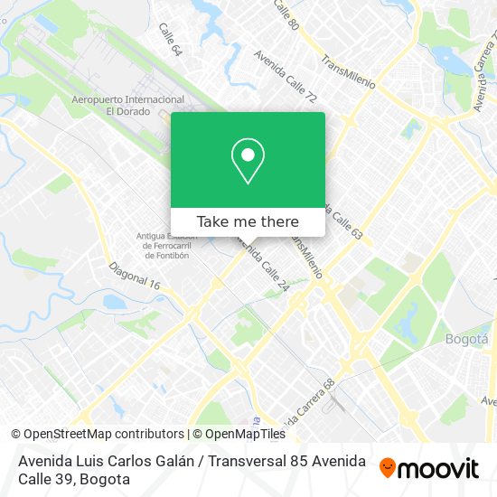 Avenida Luis Carlos Galán / Transversal 85 Avenida Calle 39 map
