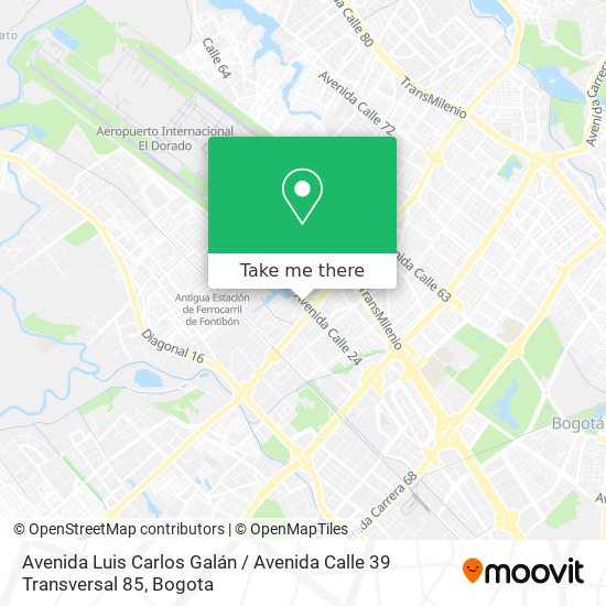 Avenida Luis Carlos Galán / Avenida Calle 39 Transversal 85 map