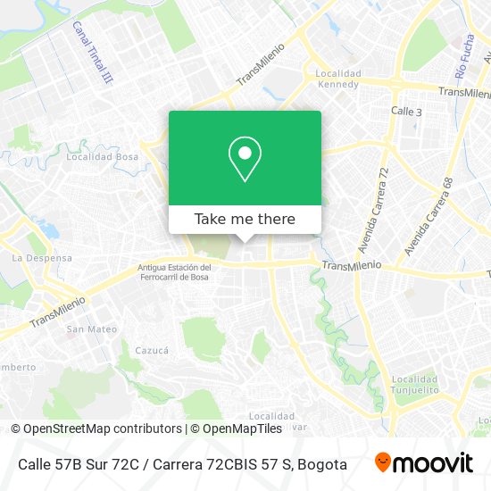 Calle 57B Sur 72C / Carrera 72CBIS 57 S map
