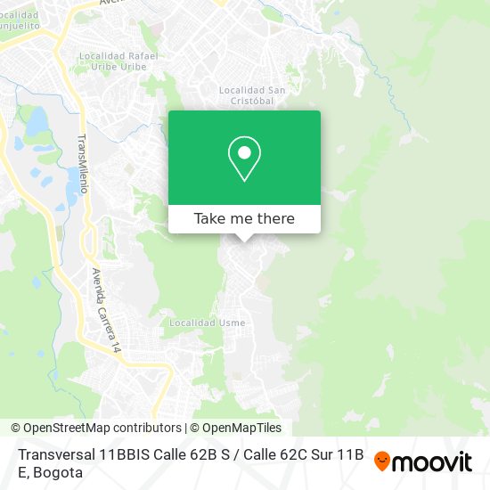 Transversal 11BBIS Calle 62B S / Calle 62C Sur 11B E map