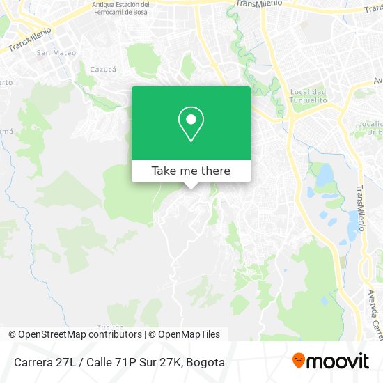 Mapa de Carrera 27L / Calle 71P Sur 27K