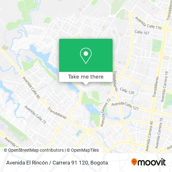 Avenida El Rincón / Carrera 91 120 map
