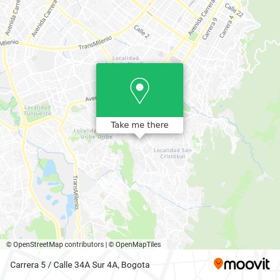 Carrera 5 / Calle 34A Sur 4A map