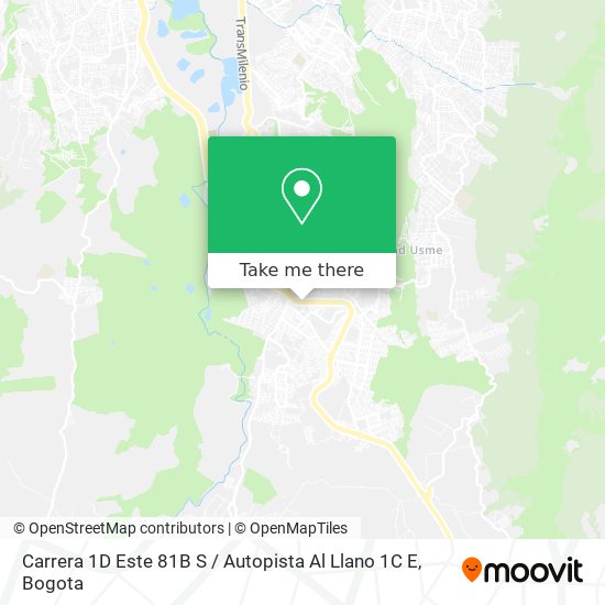 Carrera 1D Este 81B S / Autopista Al Llano 1C E map