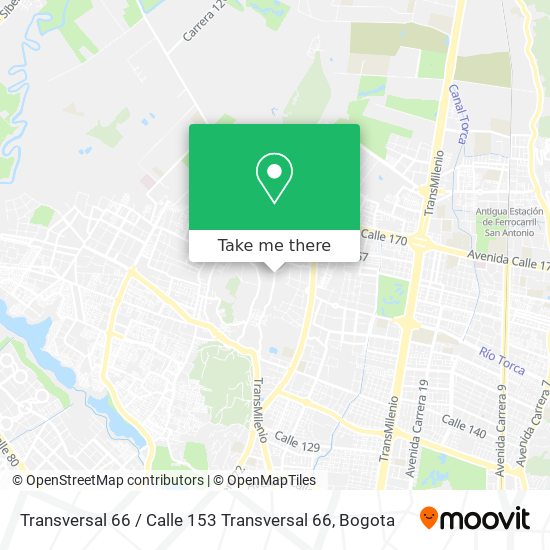 Transversal 66 / Calle 153 Transversal 66 map